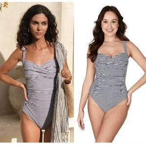 D/DD Cup bond-eye Australia Smoothing One Piece Swimsuit in Stripe